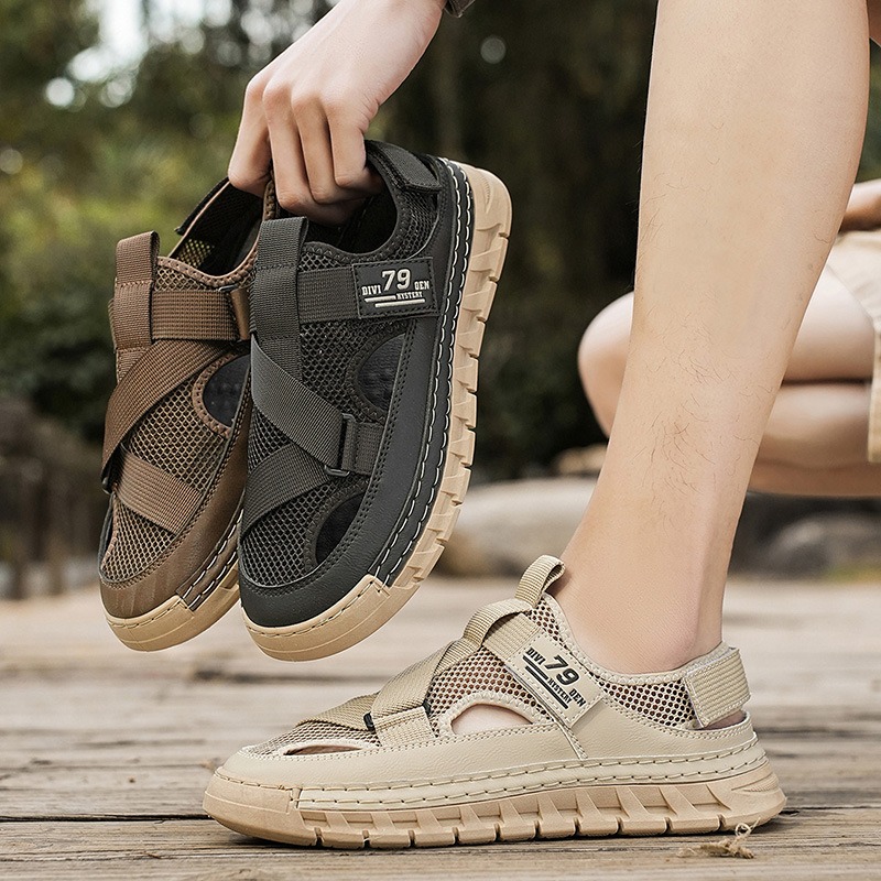 Outdoor Sport Outfit - Mens Sandals Summer Mesh Breathable Hollow
