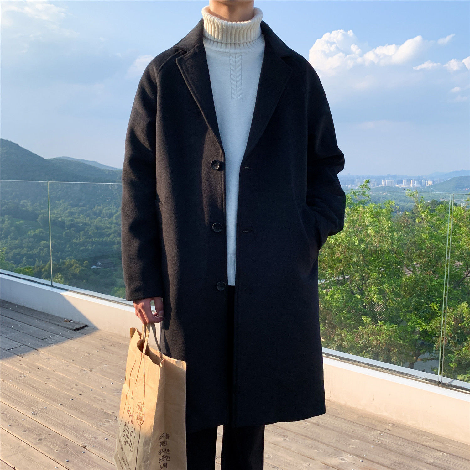 Wool Blend Coat Grey Mans Clim - Outdoor Sport Hobbies review and price