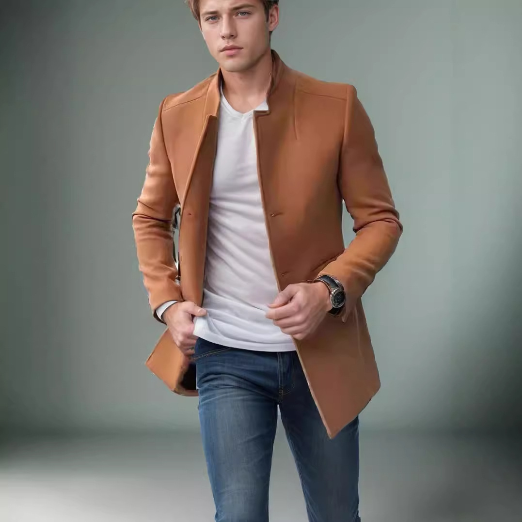 Wool Blend Blue Coat Mans Fish - Outdoor Sport Hobbies review and price