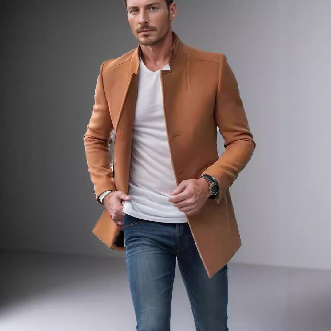 Wool Blend Blue Coat Mans Fish - Outdoor Sport Hobbies review and price